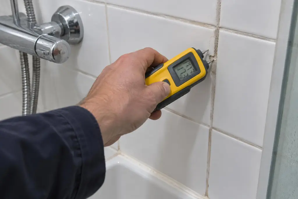 Lekdetectie Nieuwegein – vochtmeter op badkamertegels bij de douche